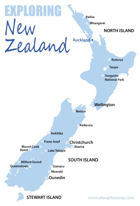 Along the Away NZ Trip Map Auckland