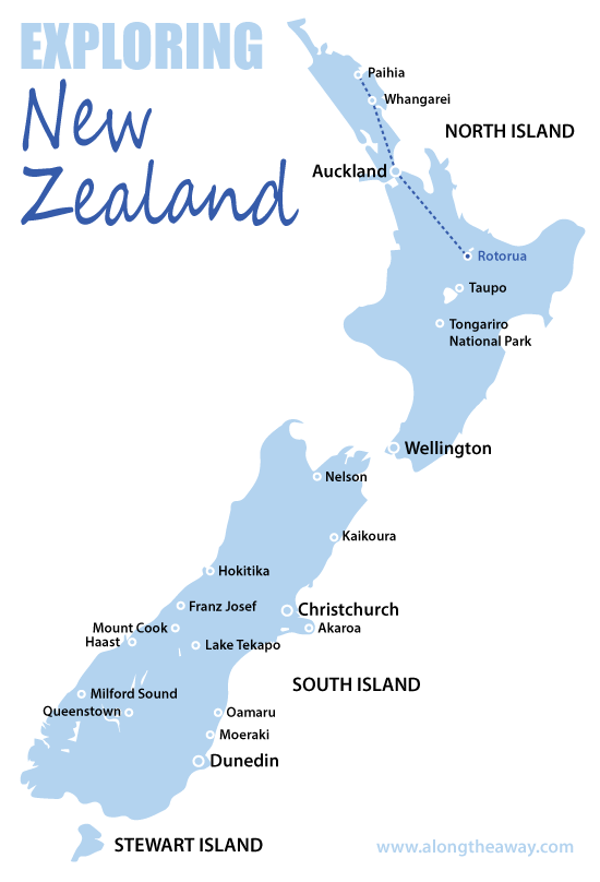 Along the Away NZ Trip Map Rotorua