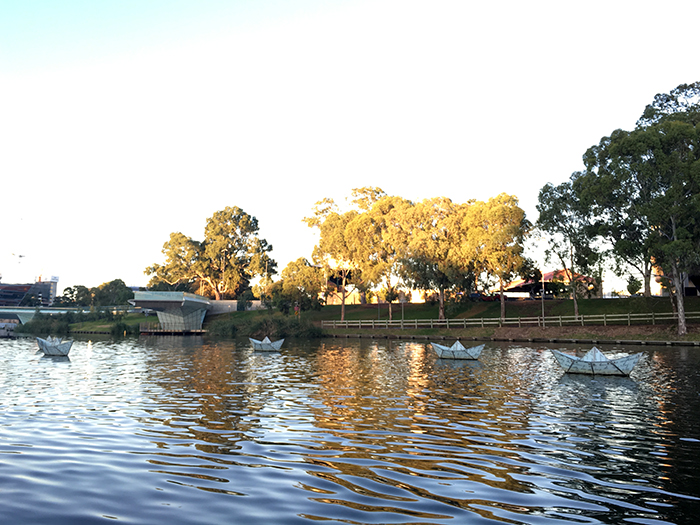 Walking along the Torrens River, Adelaide
